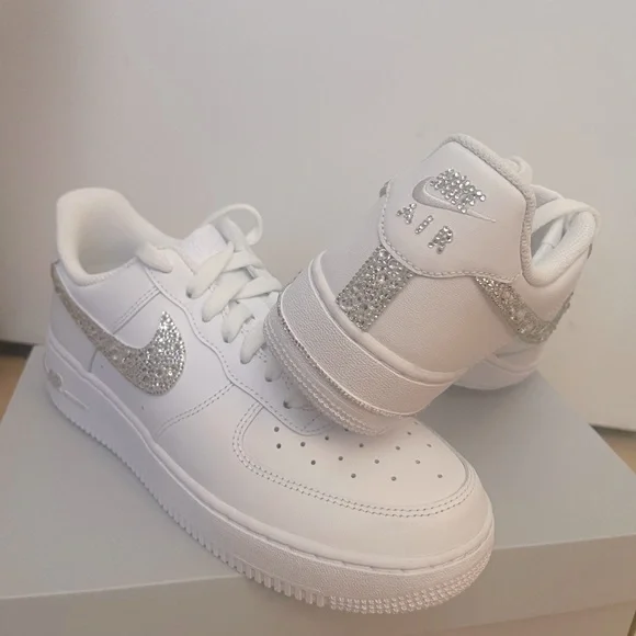 UNISEX~ "CRYSTALIZED" (Nike Air Force 1) White Sneaker- Authentic Crystals